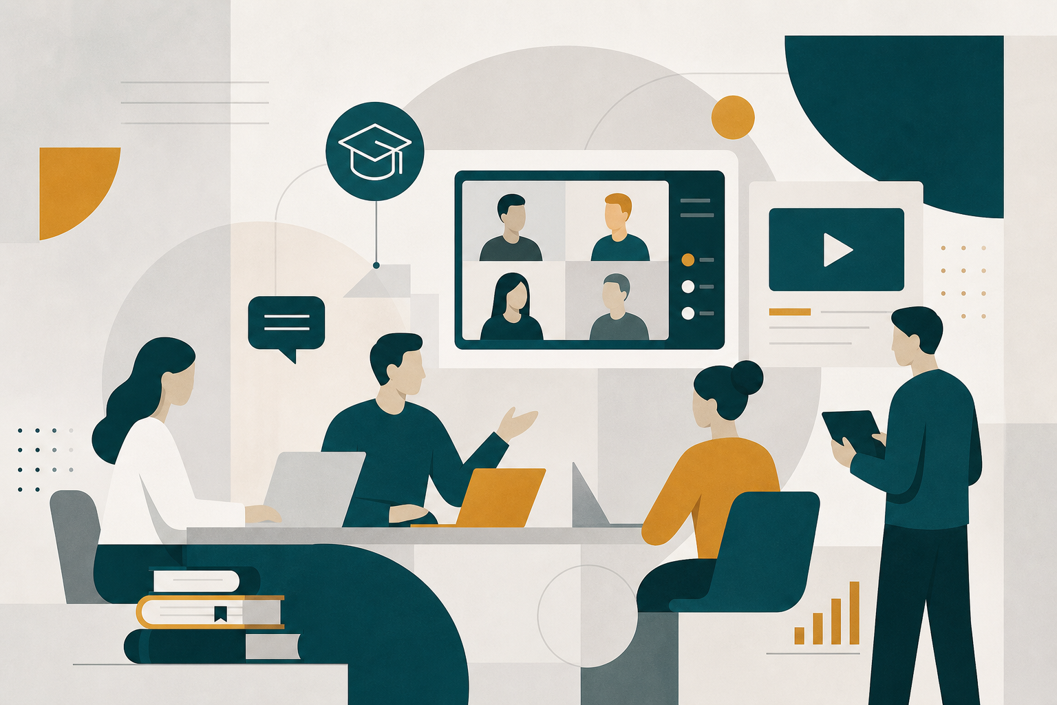 Glarben Akademie Teamarbeit Illustration